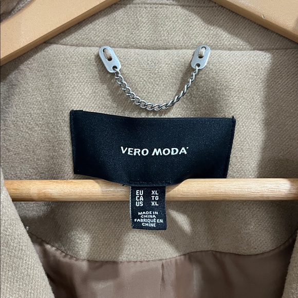 Vero Moda Women’s Coat XL Pea Coat Camel Tan Jacket Spring Fall Neutral *As Is - Picture 3 of 15